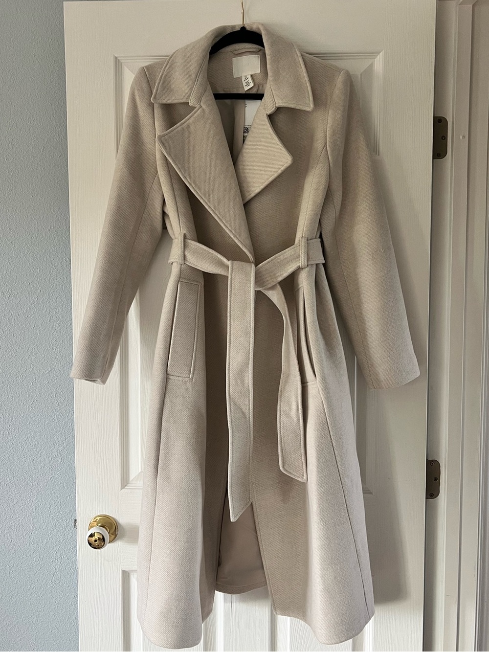 H&M Cream Belted Trench Coat
